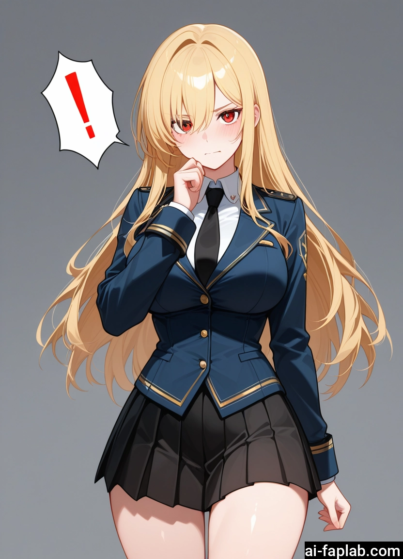 1girl, long hair, blonde hair, skirt, breasts, necktie · Yamete.gg