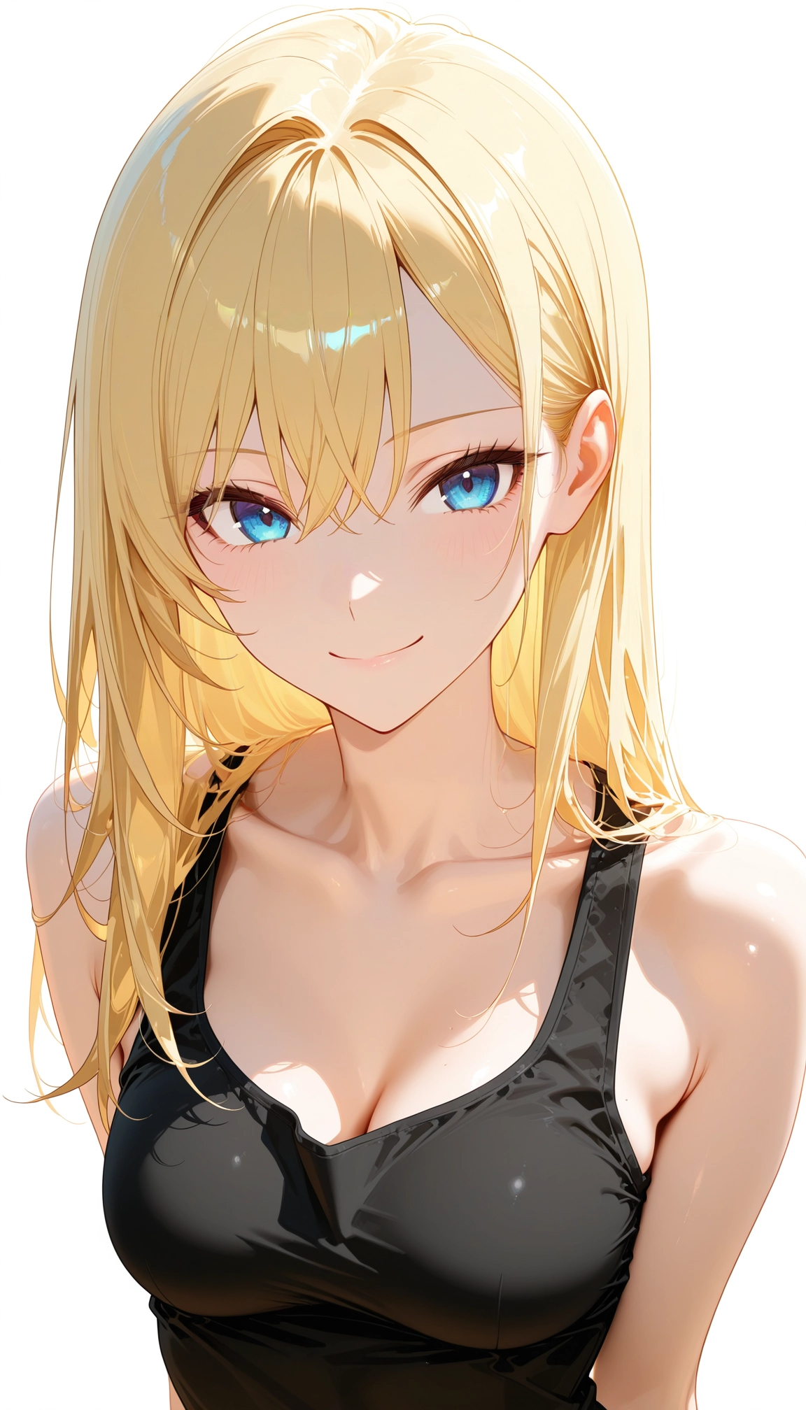 1girl, breasts, solo, blonde hair, smile, blue eyes · Yamete.gg
