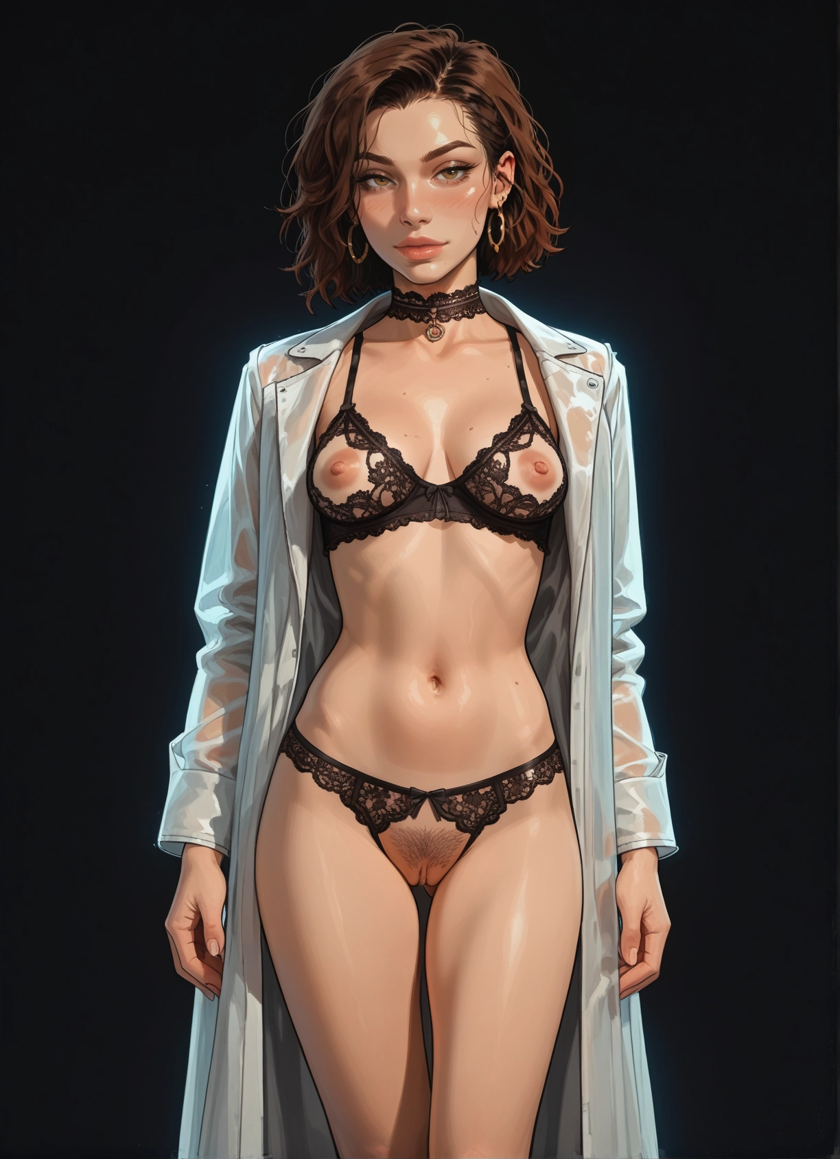 1girl, solo, nipples, breasts, pubic hair, underwear · Yamete.gg