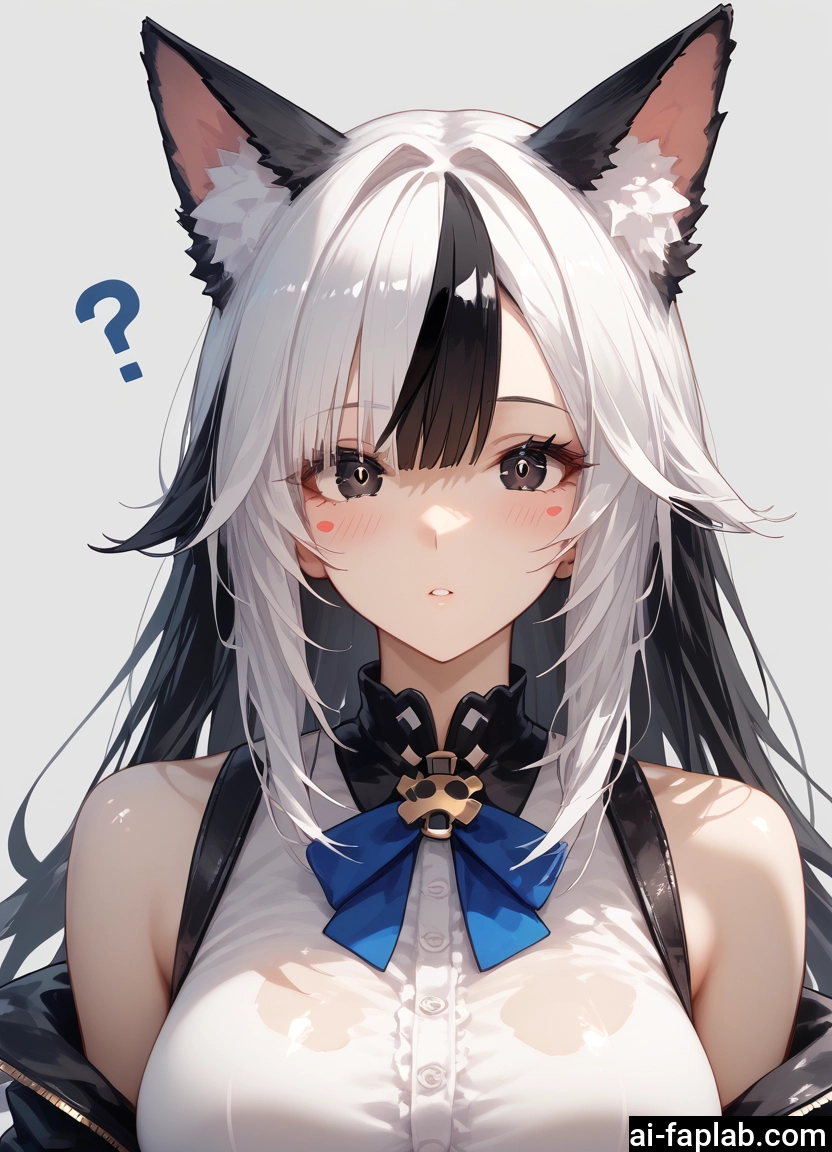 1girl, animal ears, solo, breasts, multicolored hair, looking at viewer · Yamete.gg