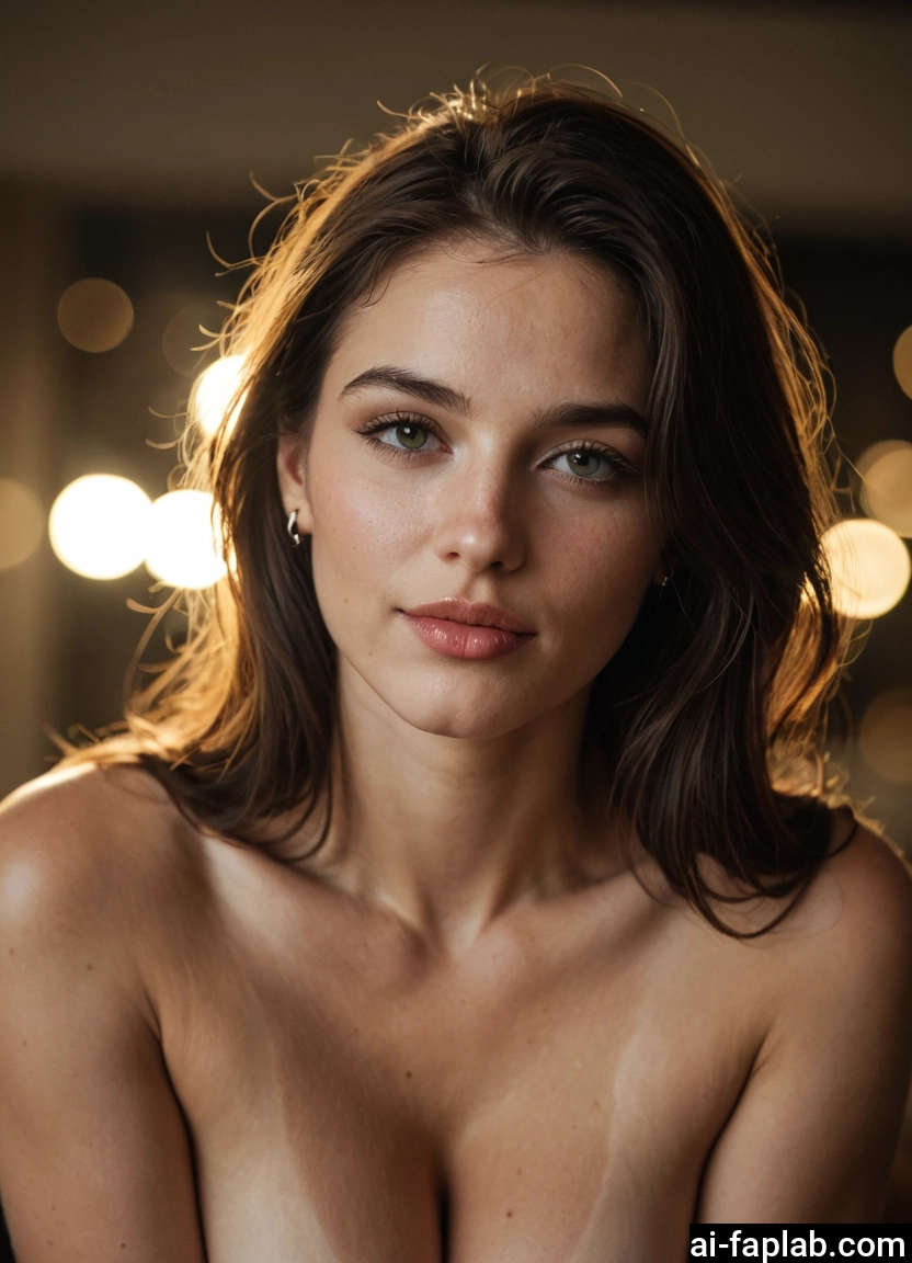 1girl, solo, jewelry, breasts, earrings, brown hair · Yamete.gg