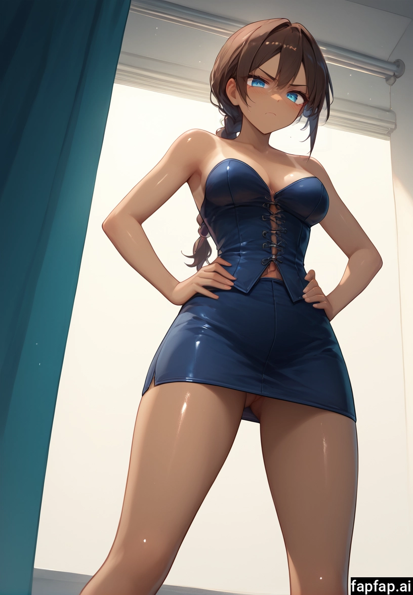 1girl, solo, blue eyes, breasts, skirt, long hair · Yamete.gg