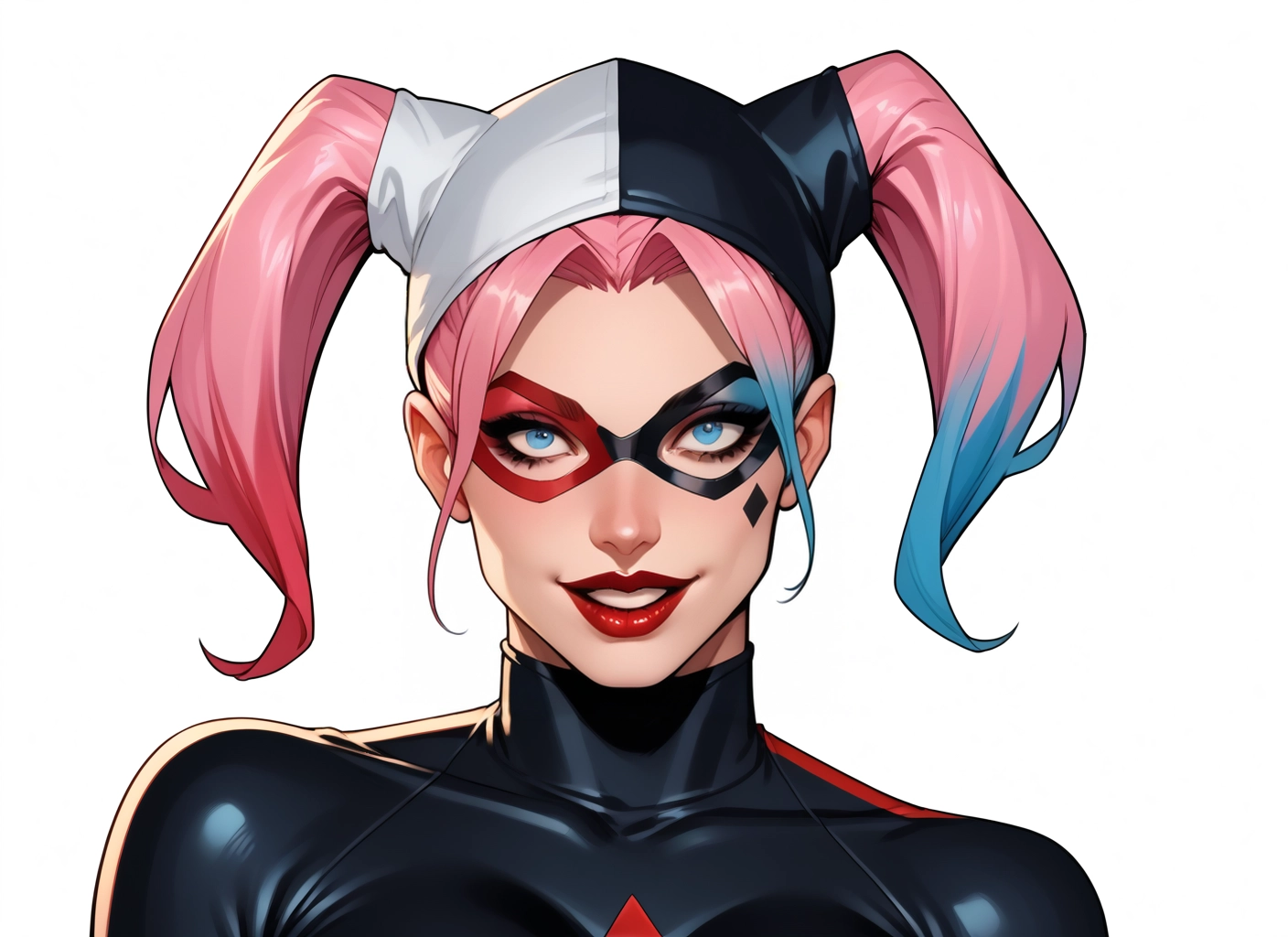 1girl, solo, pink hair, twintails, blue eyes, mask · Yamete.gg