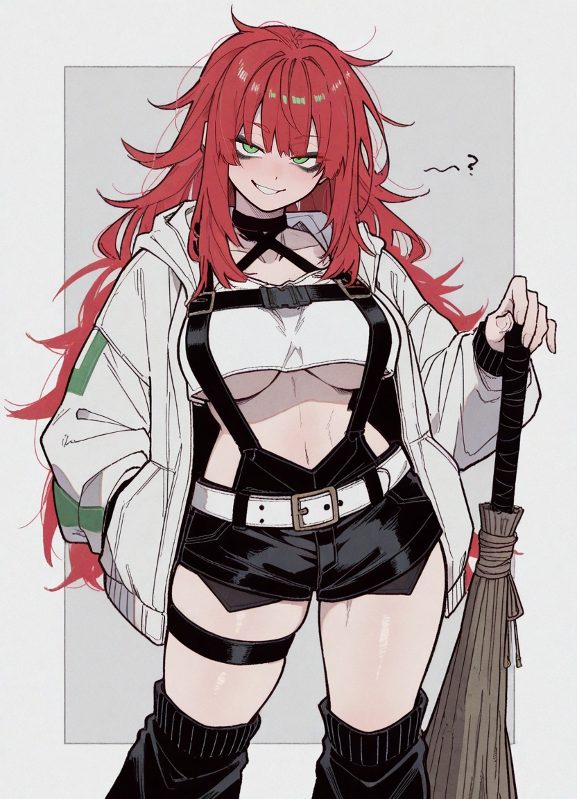 1girl, breasts, green eyes, red hair, solo, long hair · Yamete.gg