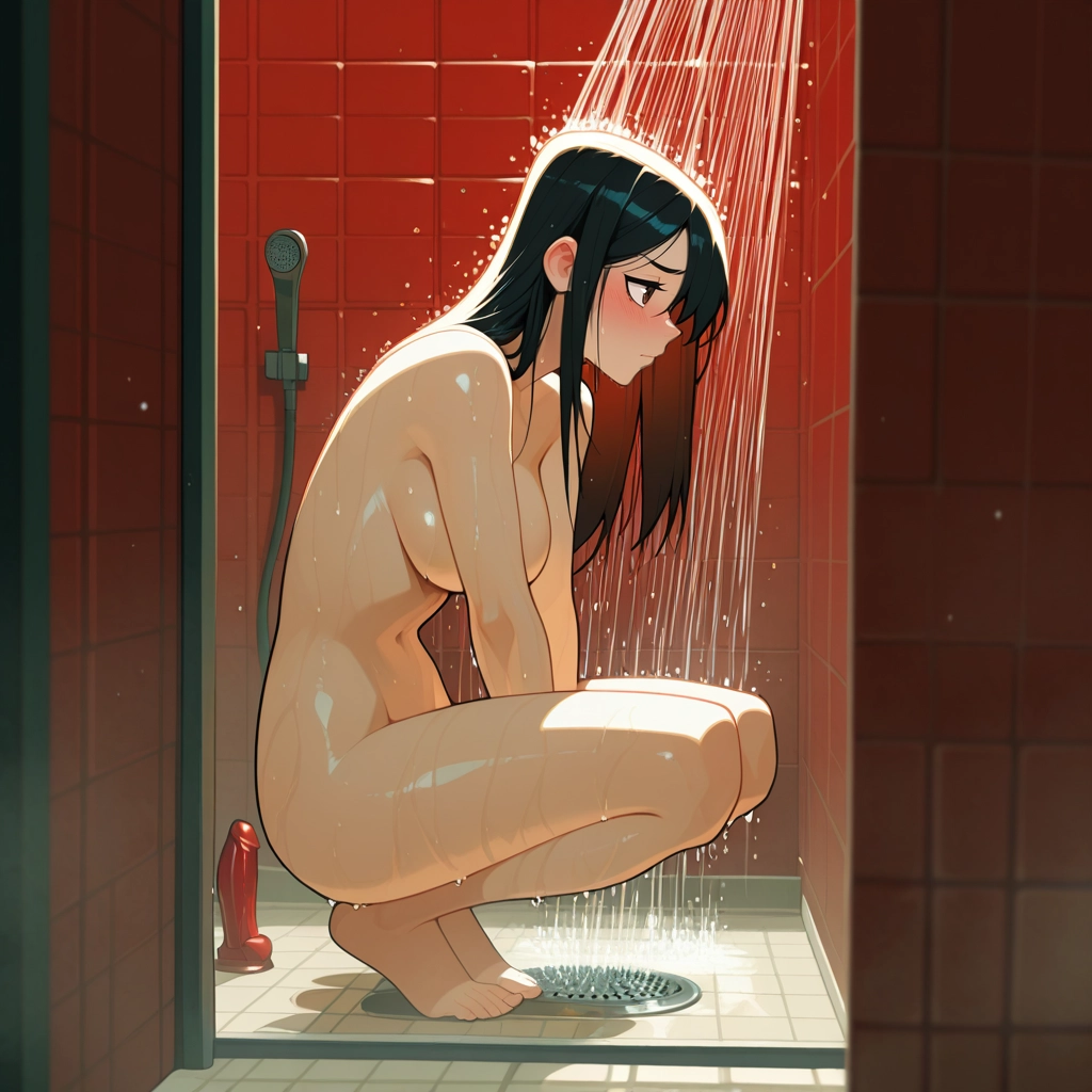 1girl, dildo, solo, breasts, nude, black hair · Yamete.gg