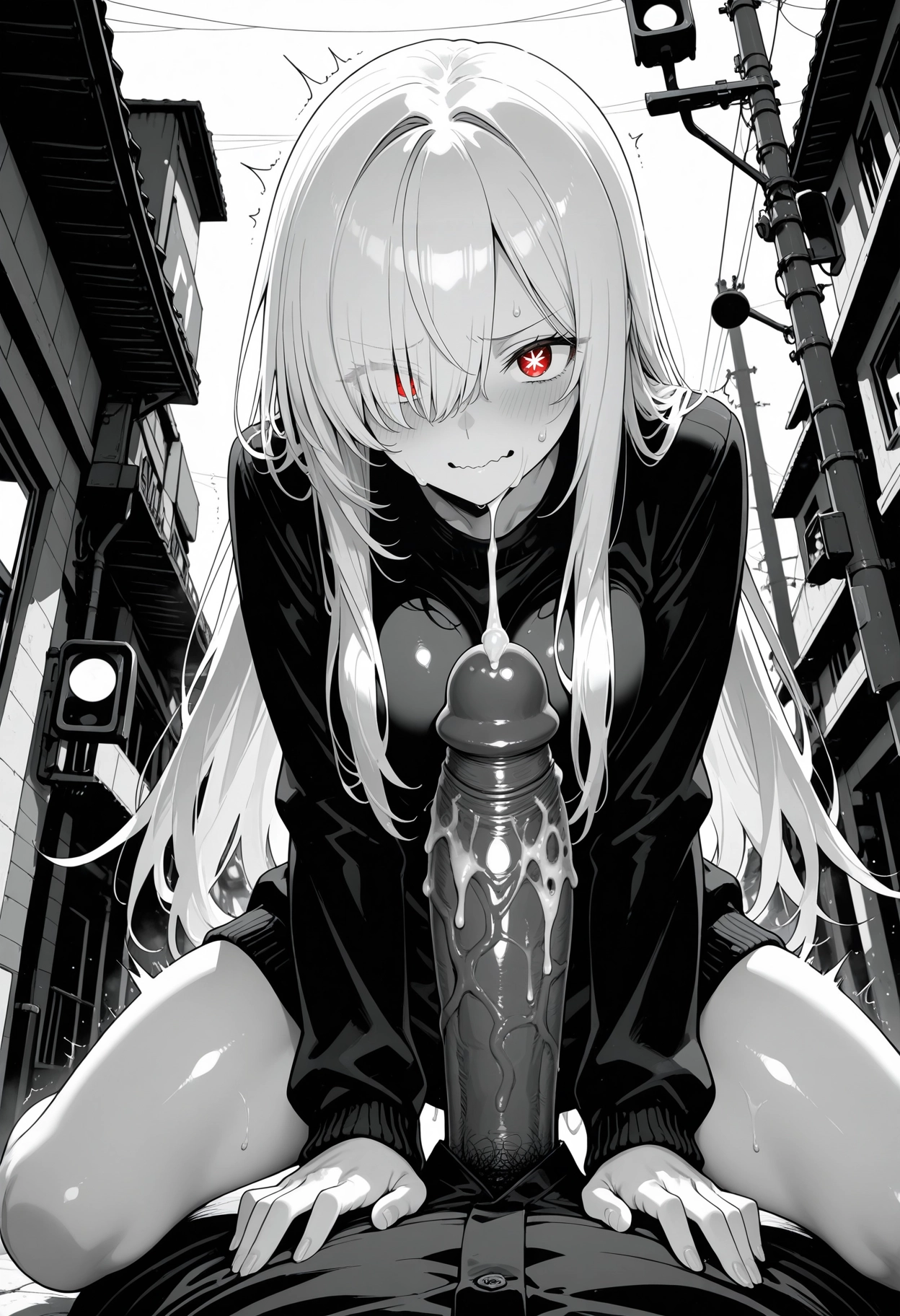 futanari, penis, 1girl, long hair, hetero, 1boy · Yamete.gg