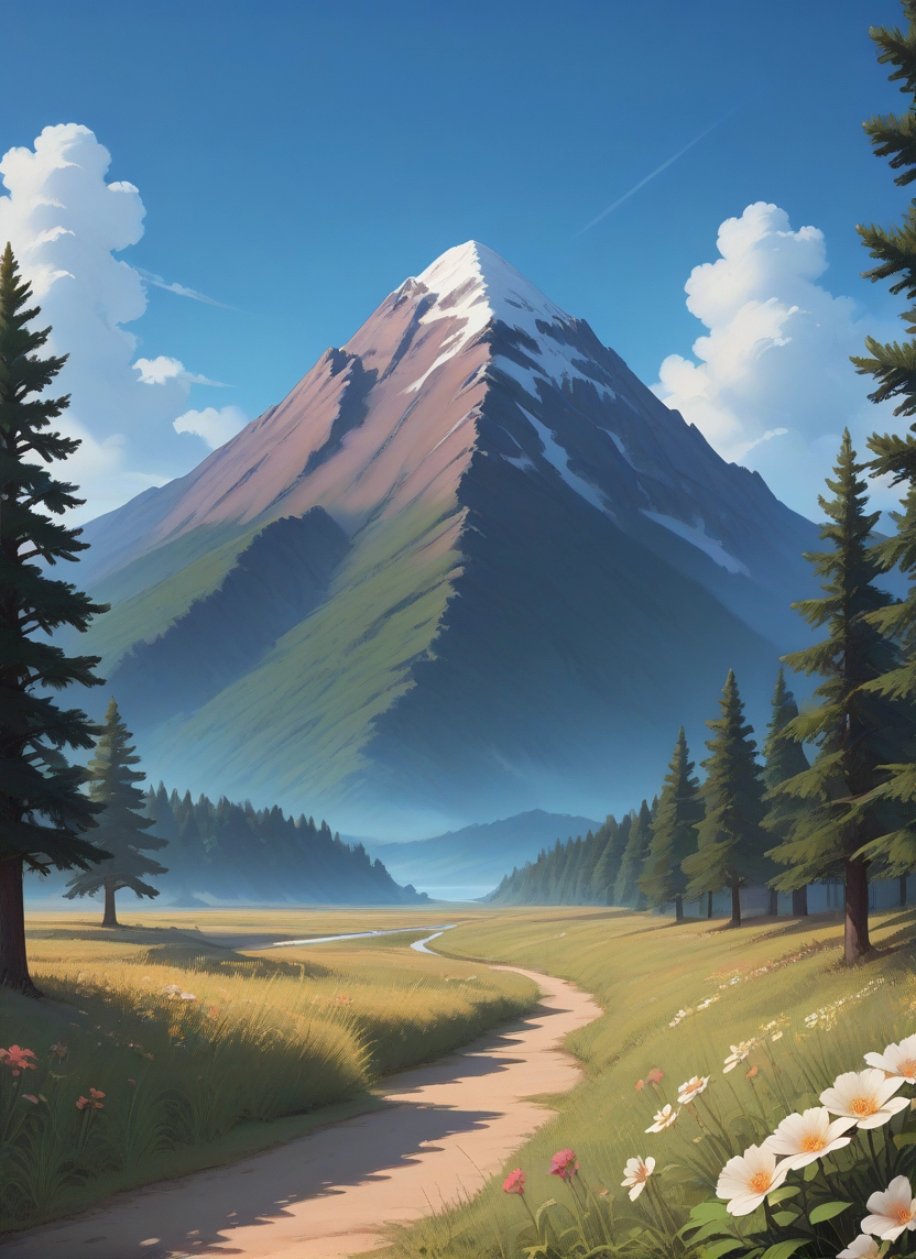 outdoors, no humans, scenery, sky, tree, flower · Yamete.gg