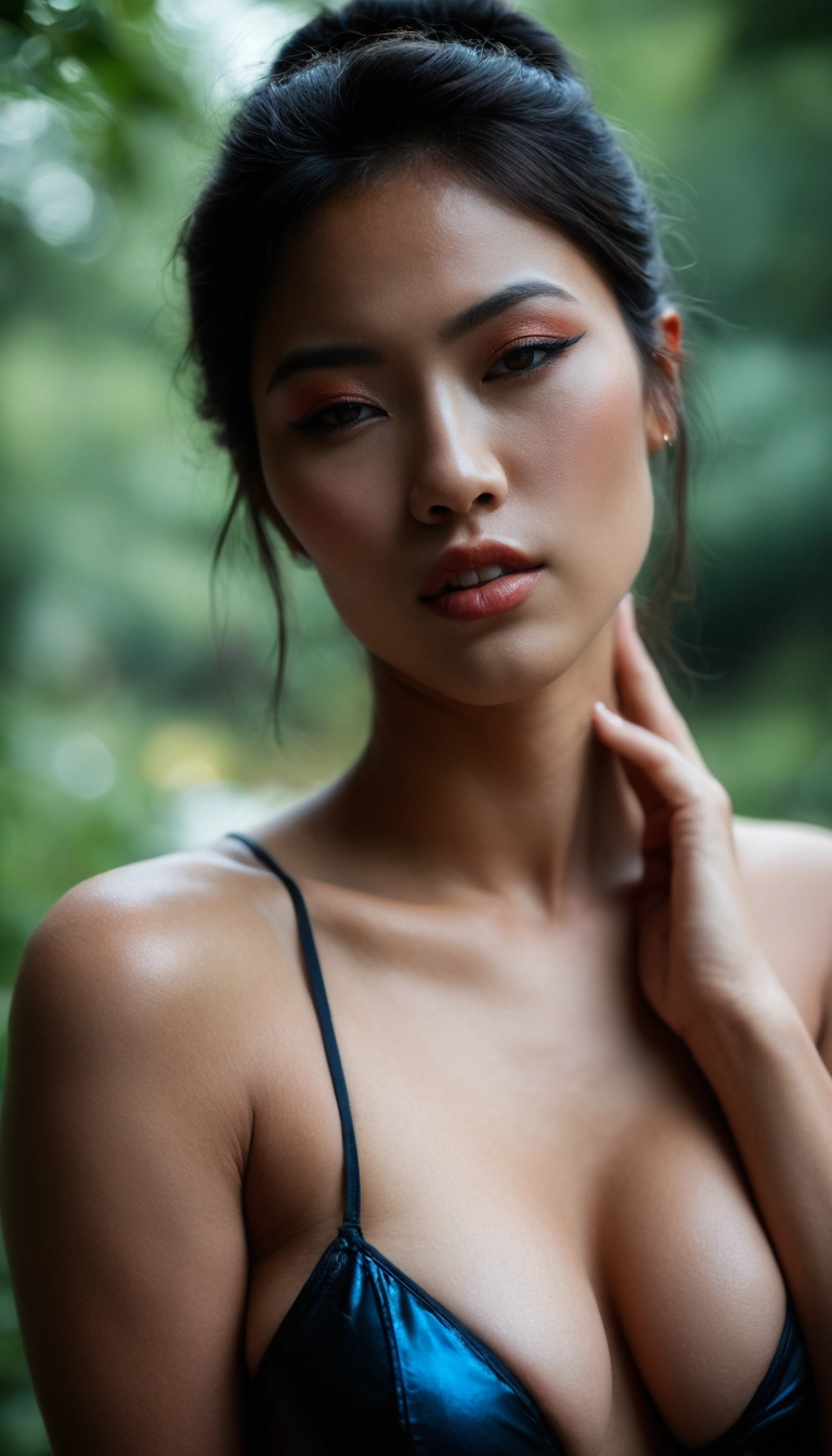 1girl, solo, realistic, breasts, photorealistic, blurry background · Yamete.gg