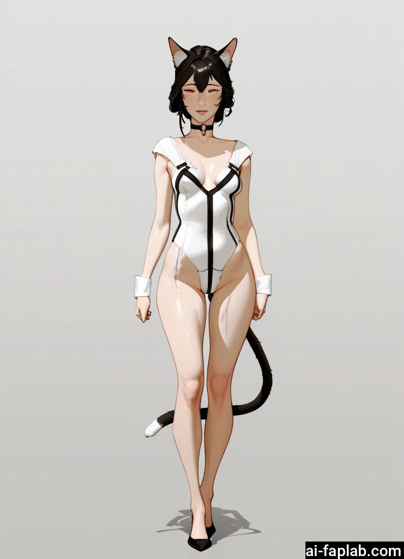 1girl, animal ears, tail, solo, cat ears, breasts · Yamete.gg