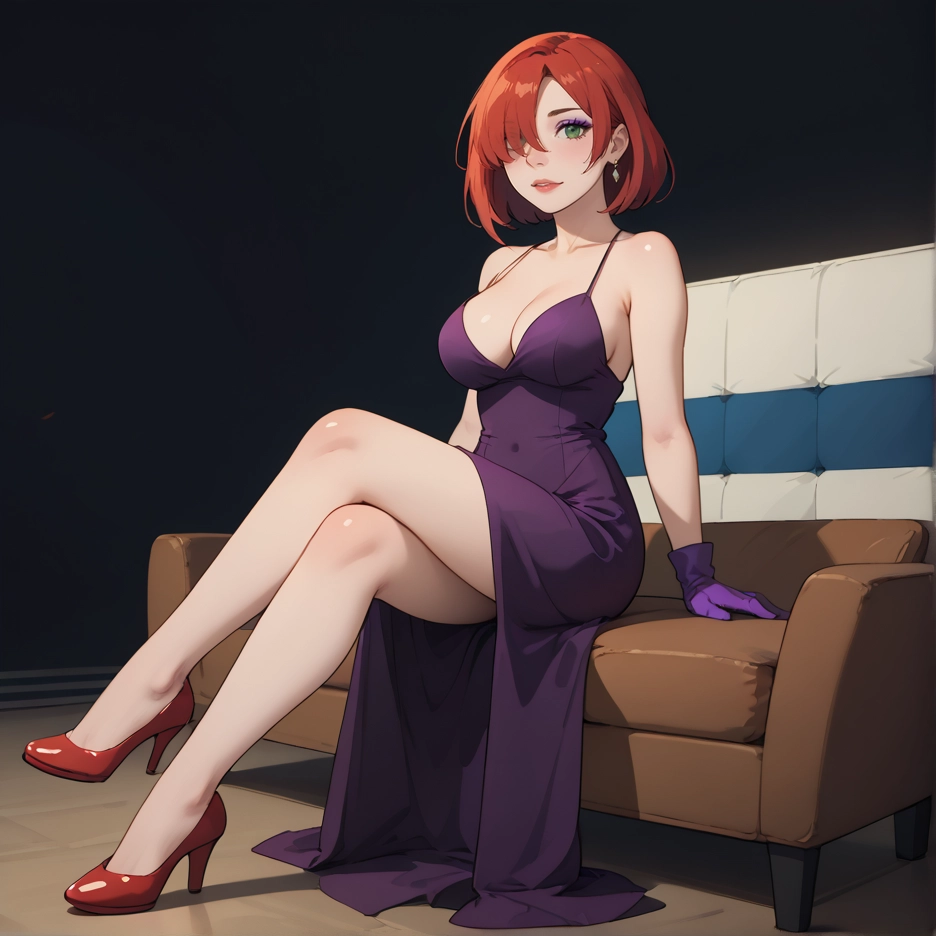 1girl, breasts, dress, gloves, high heels, jewelry · Yamete.gg