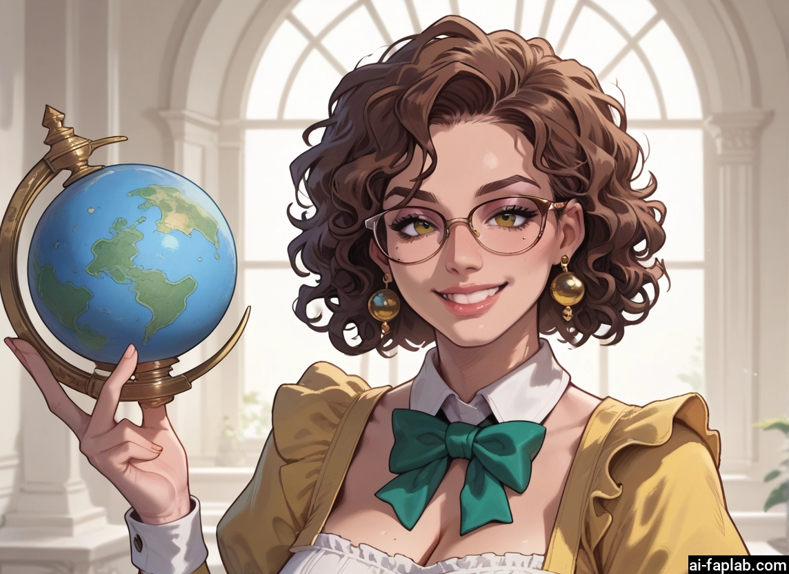 1girl, jewelry, earrings, glasses, solo, smile · Yamete.gg