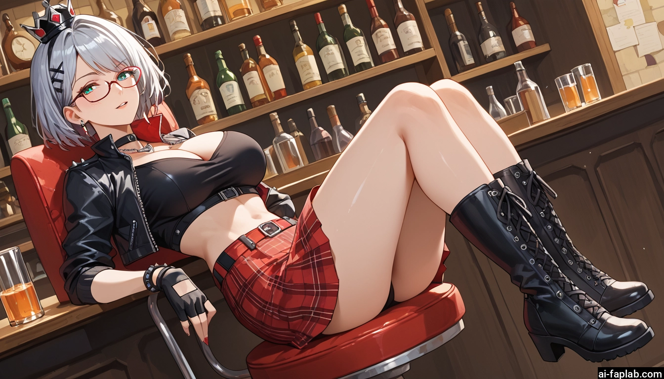 1girl, breasts, skirt, gloves, boots, glasses · Yamete.gg