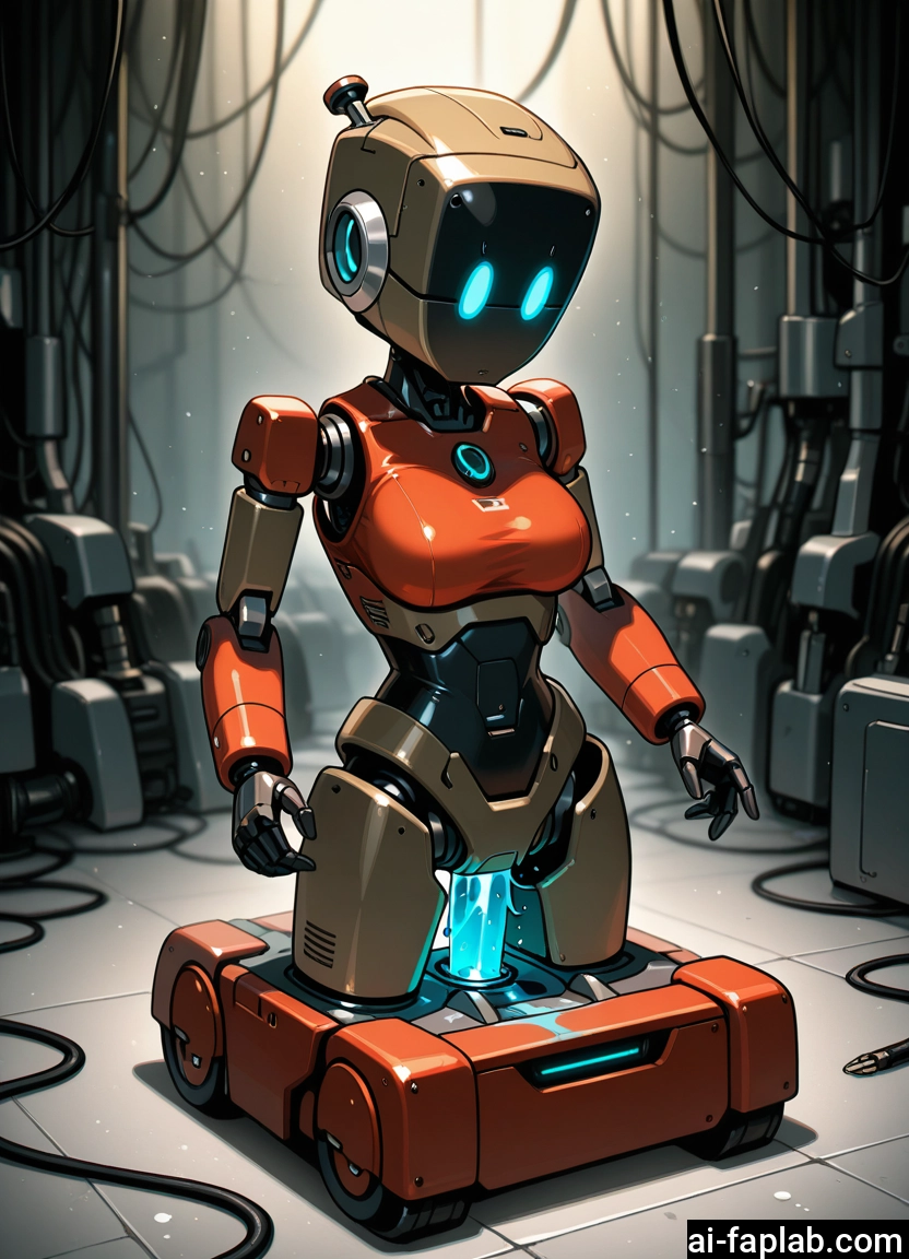 1girl, solo, dildo, sex toy, vaginal object insertion, humanoid robot · Yamete.gg