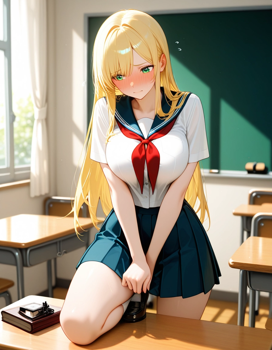 1girl, long hair, blonde hair, solo, breasts, blush · Yamete.gg