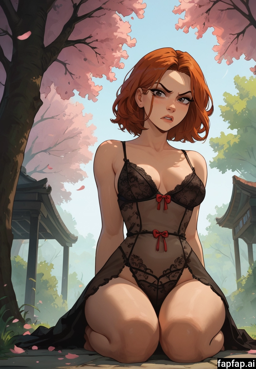1girl, solo, breasts, underwear, cherry blossoms, lingerie