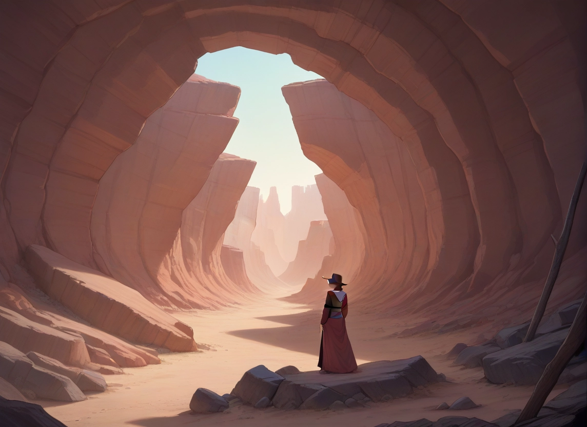 solo, standing, desert, outdoors, scenery, hat · Yamete.gg
