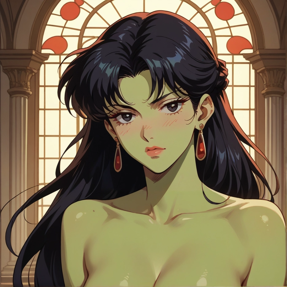 1girl, solo, breasts, long hair, earrings, jewelry · Yamete.gg