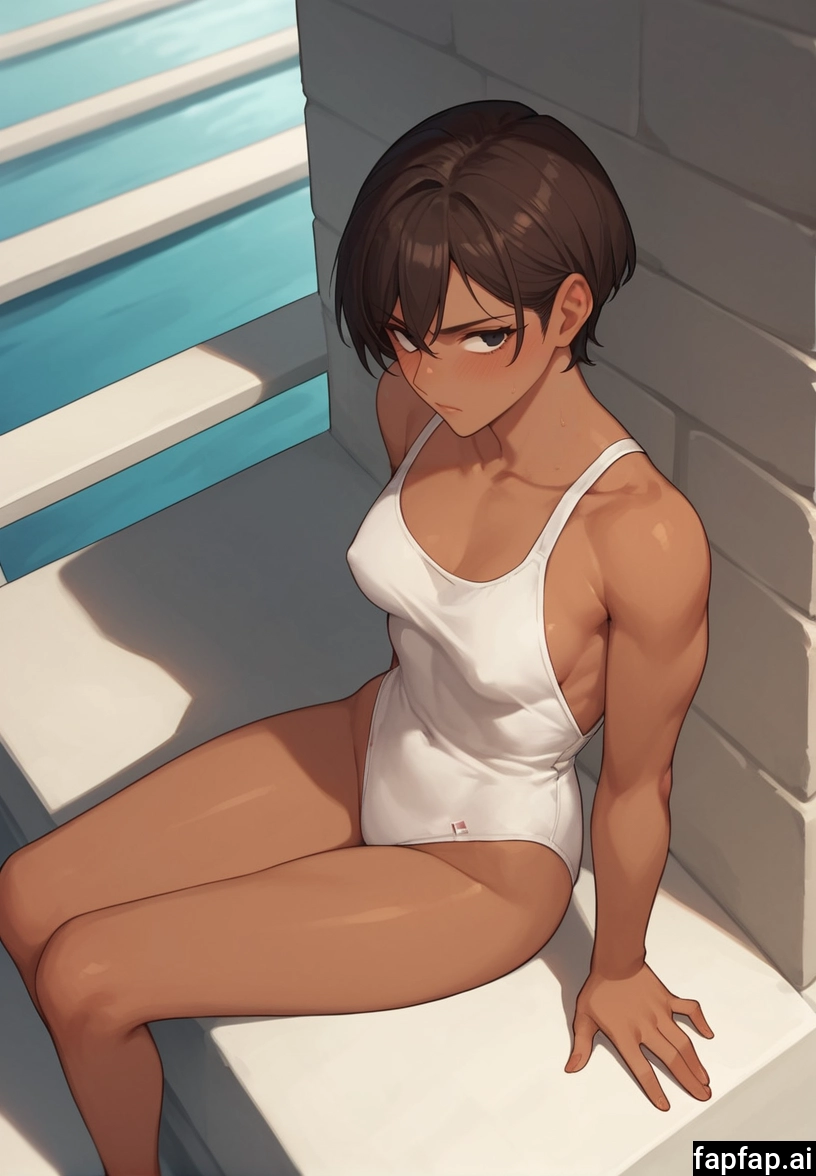 1girl, one-piece swimsuit, swimsuit, solo, breasts, short hair