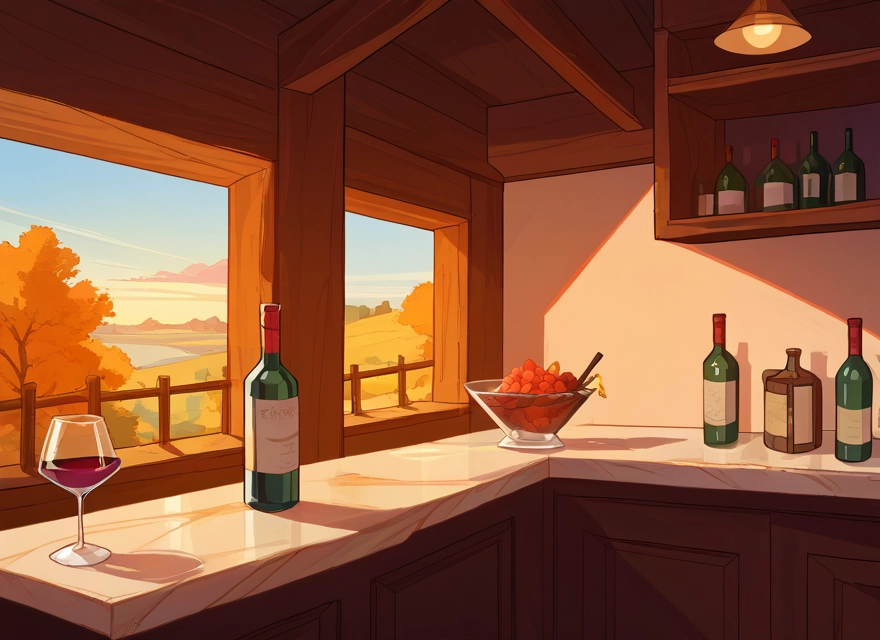 no humans, cup, tree, drinking glass, bottle, scenery · Yamete.gg