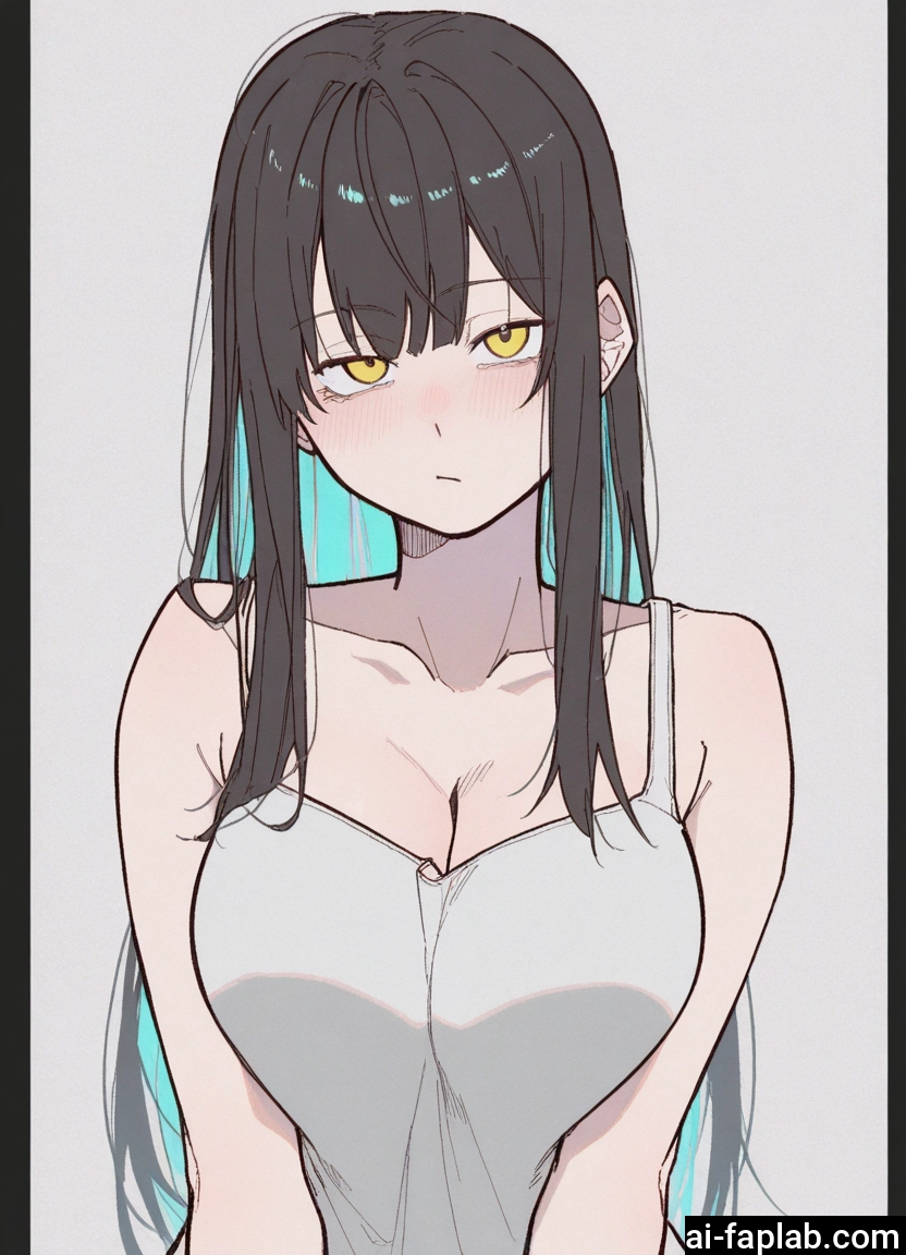 1girl, breasts, long hair, solo, cleavage, yellow eyes · Yamete.gg