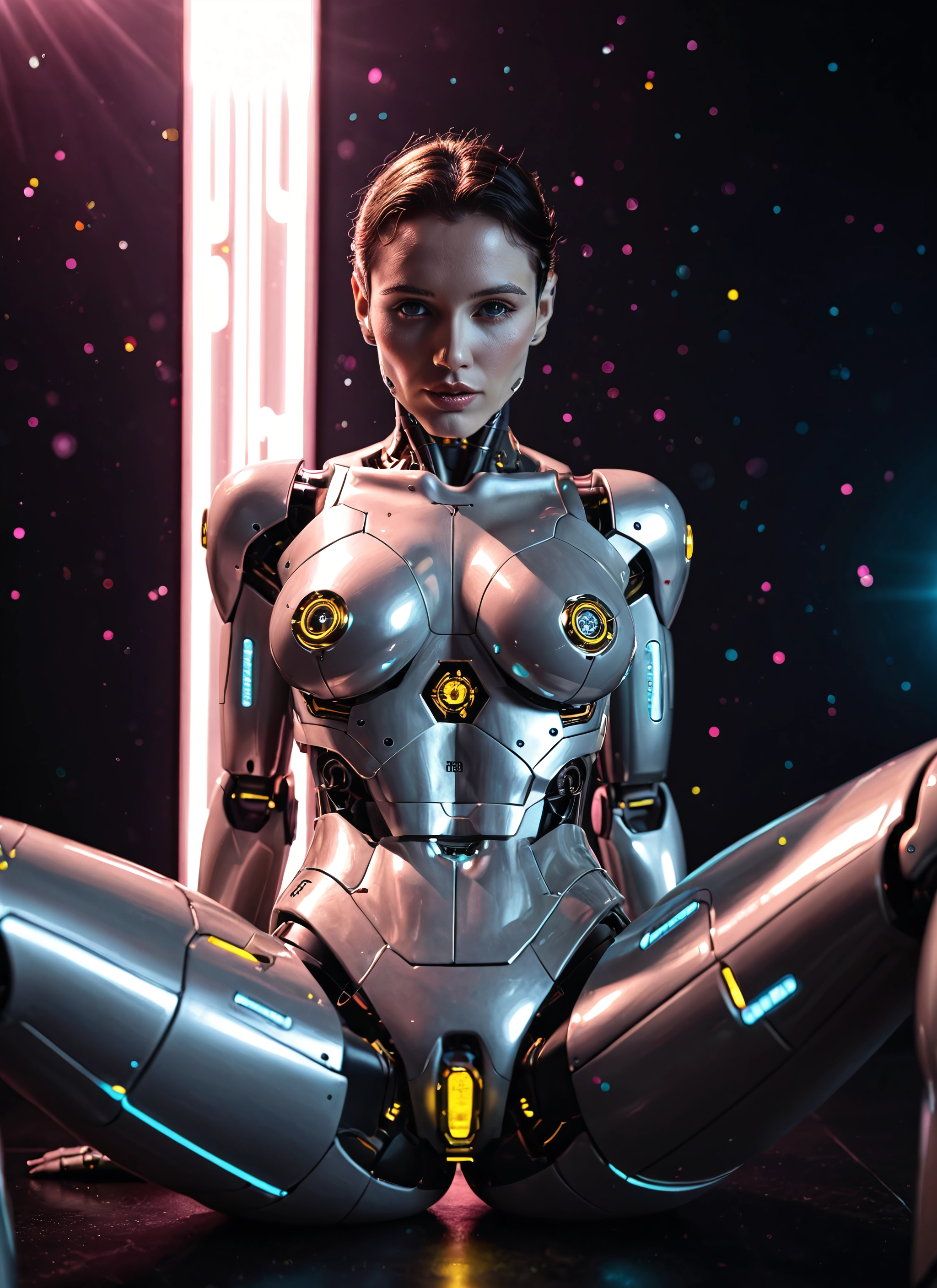 1girl, solo, spread legs, blue eyes, short hair, looking at viewer · Yamete.gg
