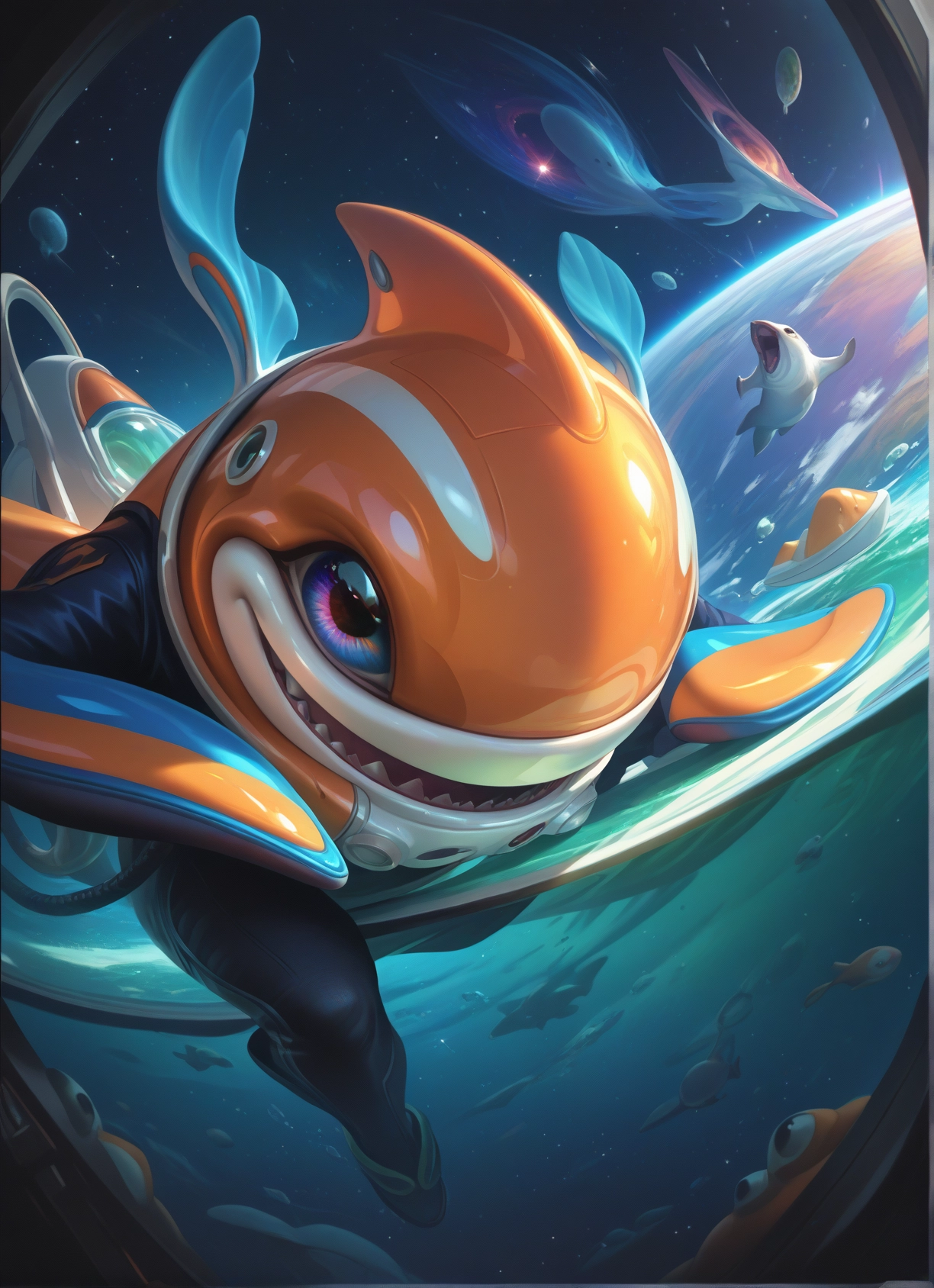 teeth, space, fish, planet, sharp teeth, smile · Yamete.gg