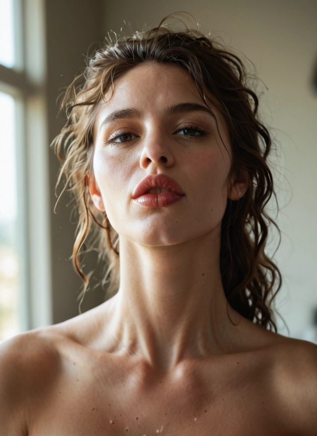1girl, solo, realistic, looking at viewer, freckles, lips · Yamete.gg