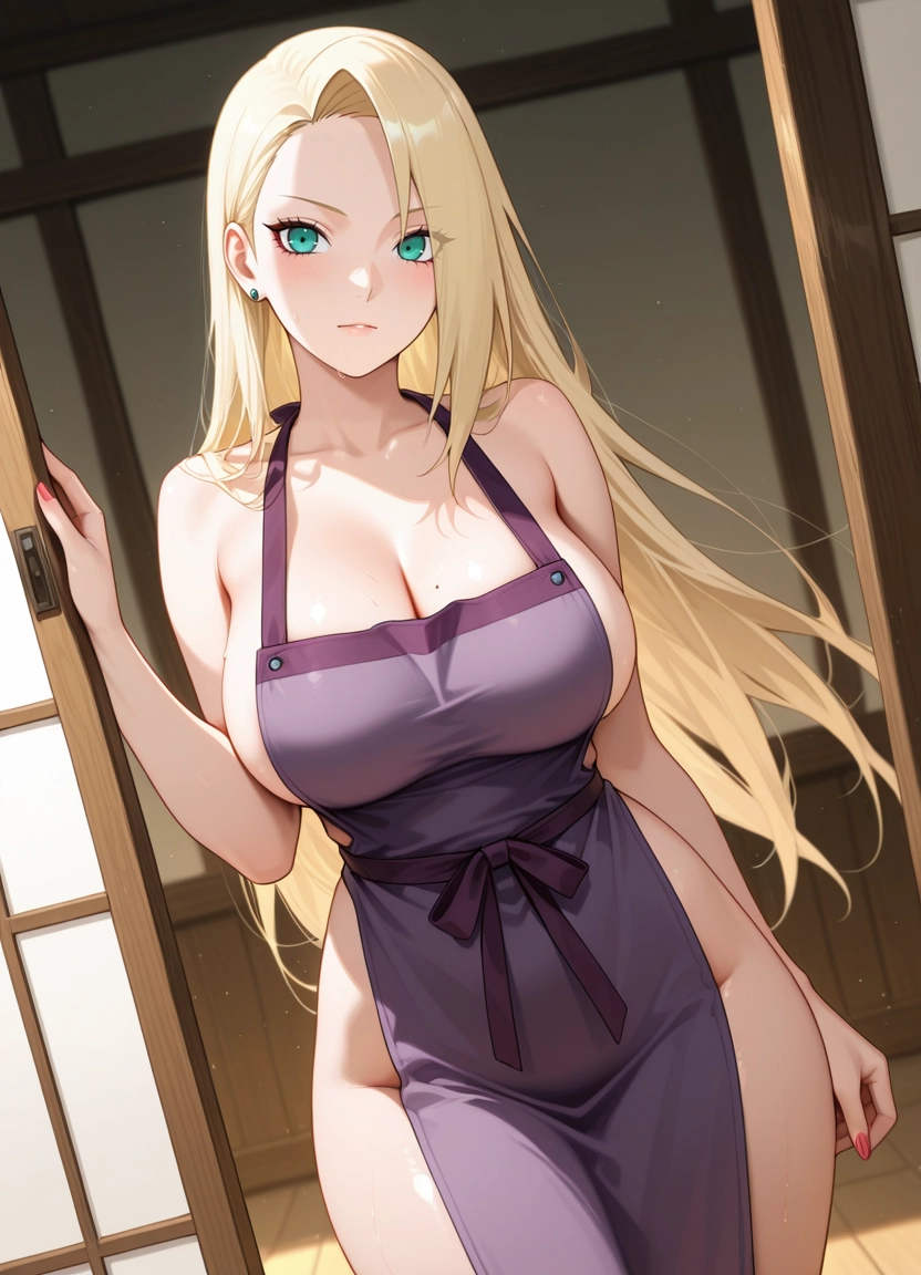 1girl, breasts, solo, blonde hair, long hair, cleavage