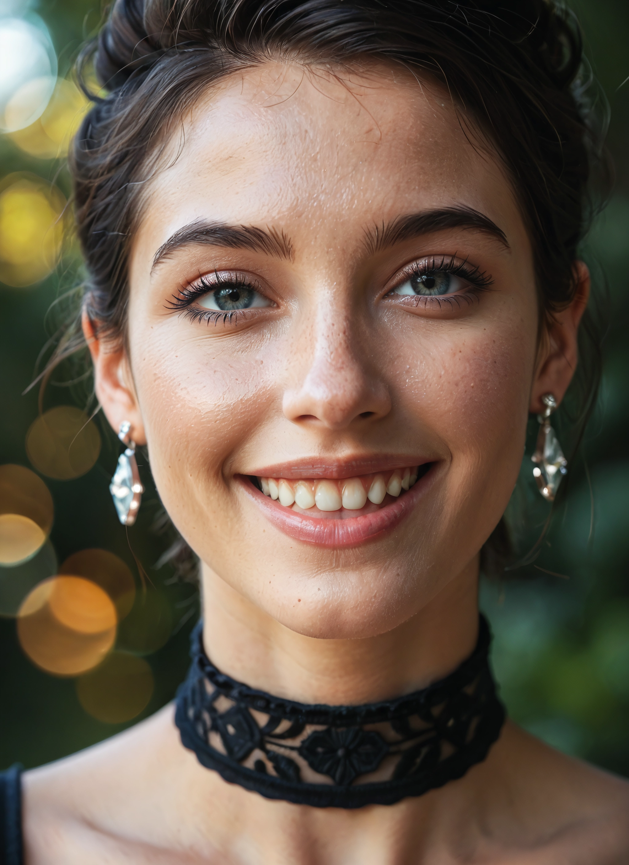 1girl, solo, jewelry, earrings, smile, teeth · Yamete.gg