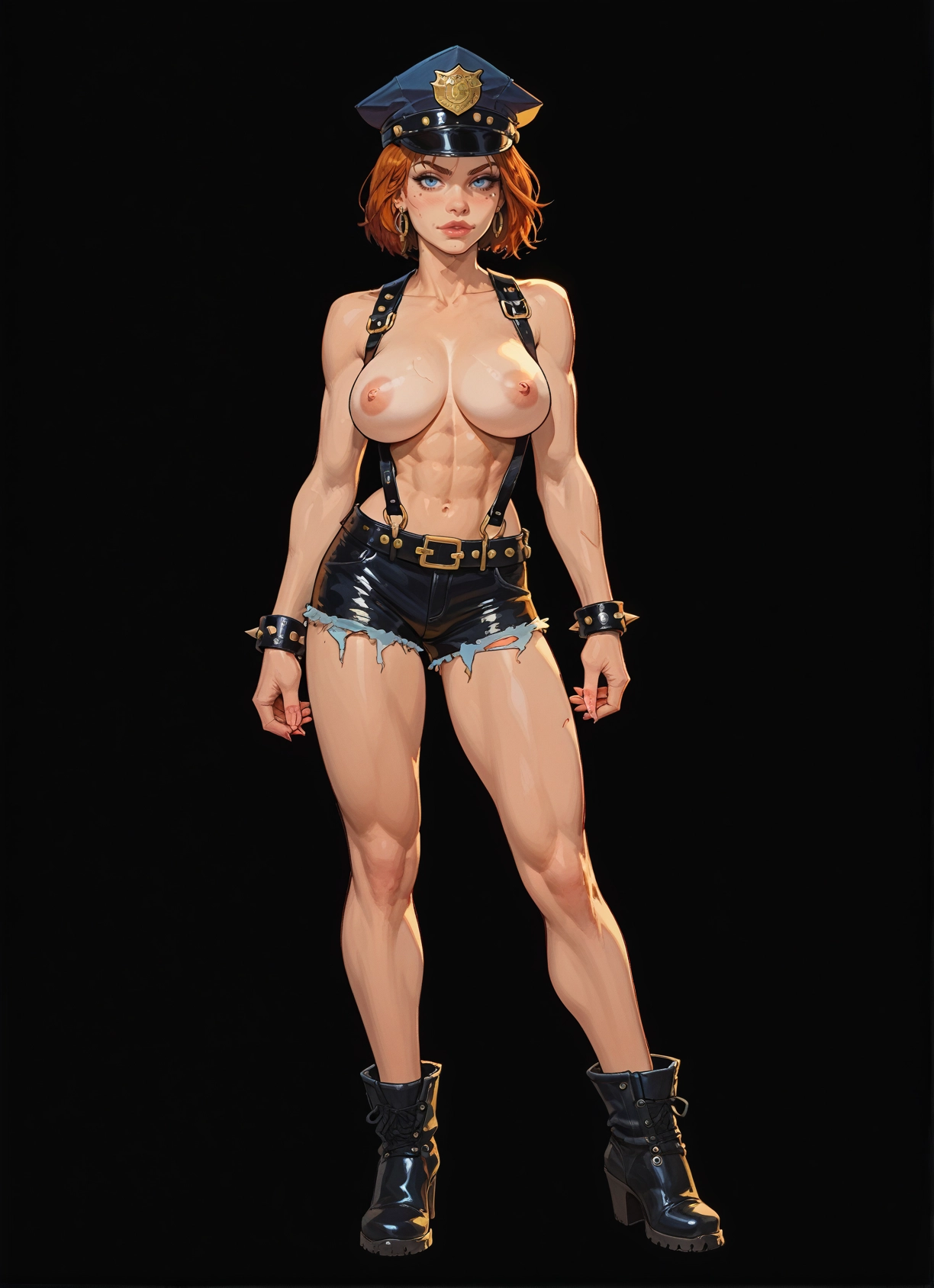 1girl, breasts, nipples, solo, jewelry, hat · Yamete.gg