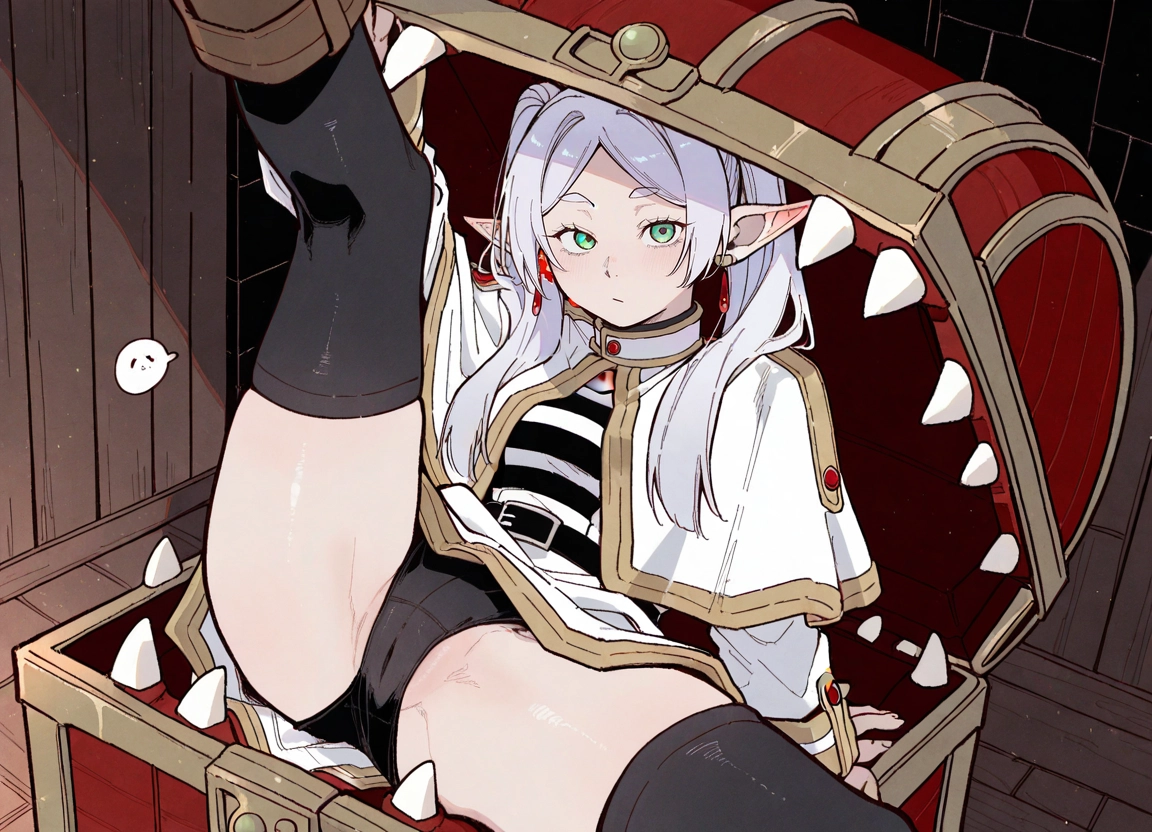 1girl, pointy ears, thighhighs, panties, underwear, solo · Yamete.gg