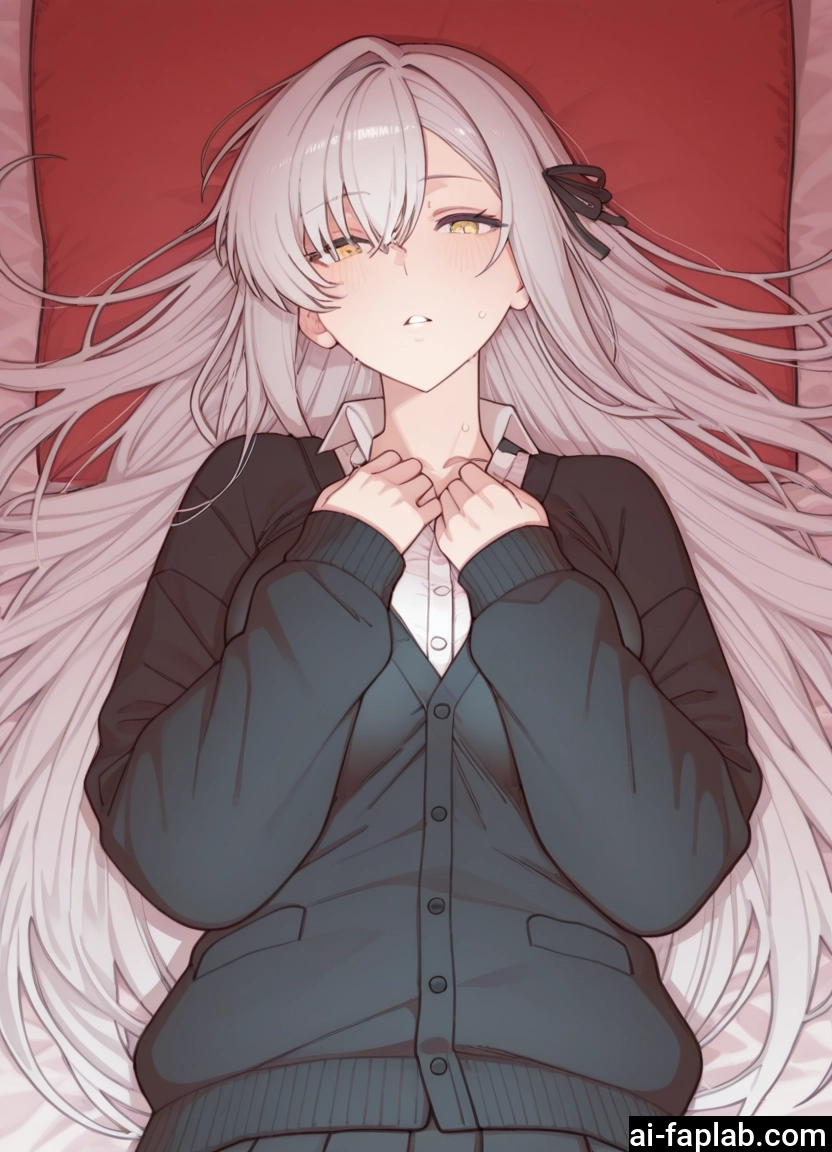 1girl, long hair, solo, lying, on back, yellow eyes · Yamete.gg