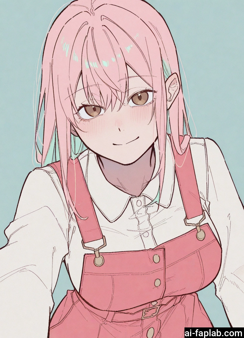 1girl, pink hair, solo, smile, shirt, looking at viewer · Yamete.gg