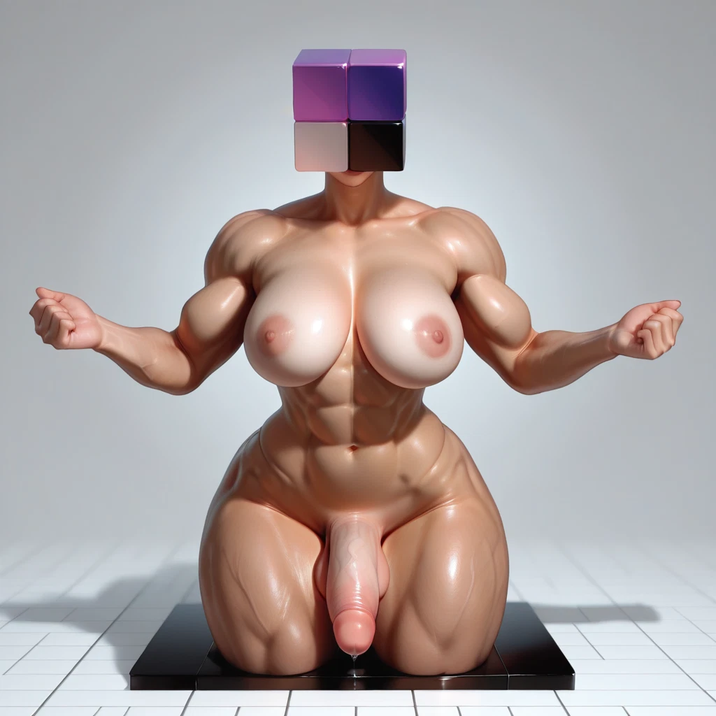futanari, breasts, 1girl, nipples, muscular, solo · Yamete.gg
