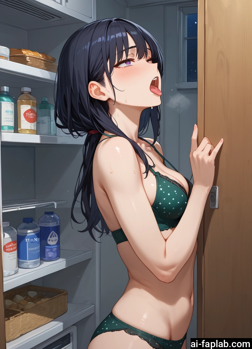 1girl, underwear, panties, bra, breasts, black hair · Yamete.gg