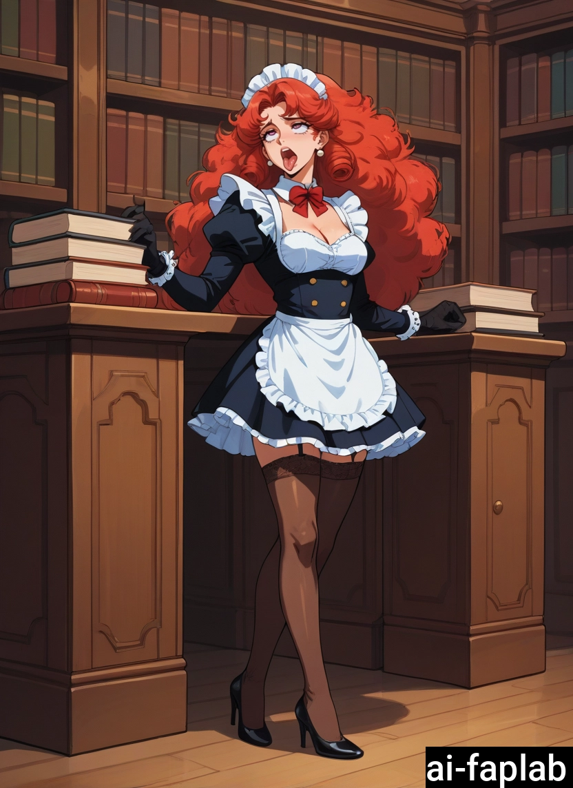 1girl, solo, gloves, breasts, maid, thighhighs · Yamete.gg