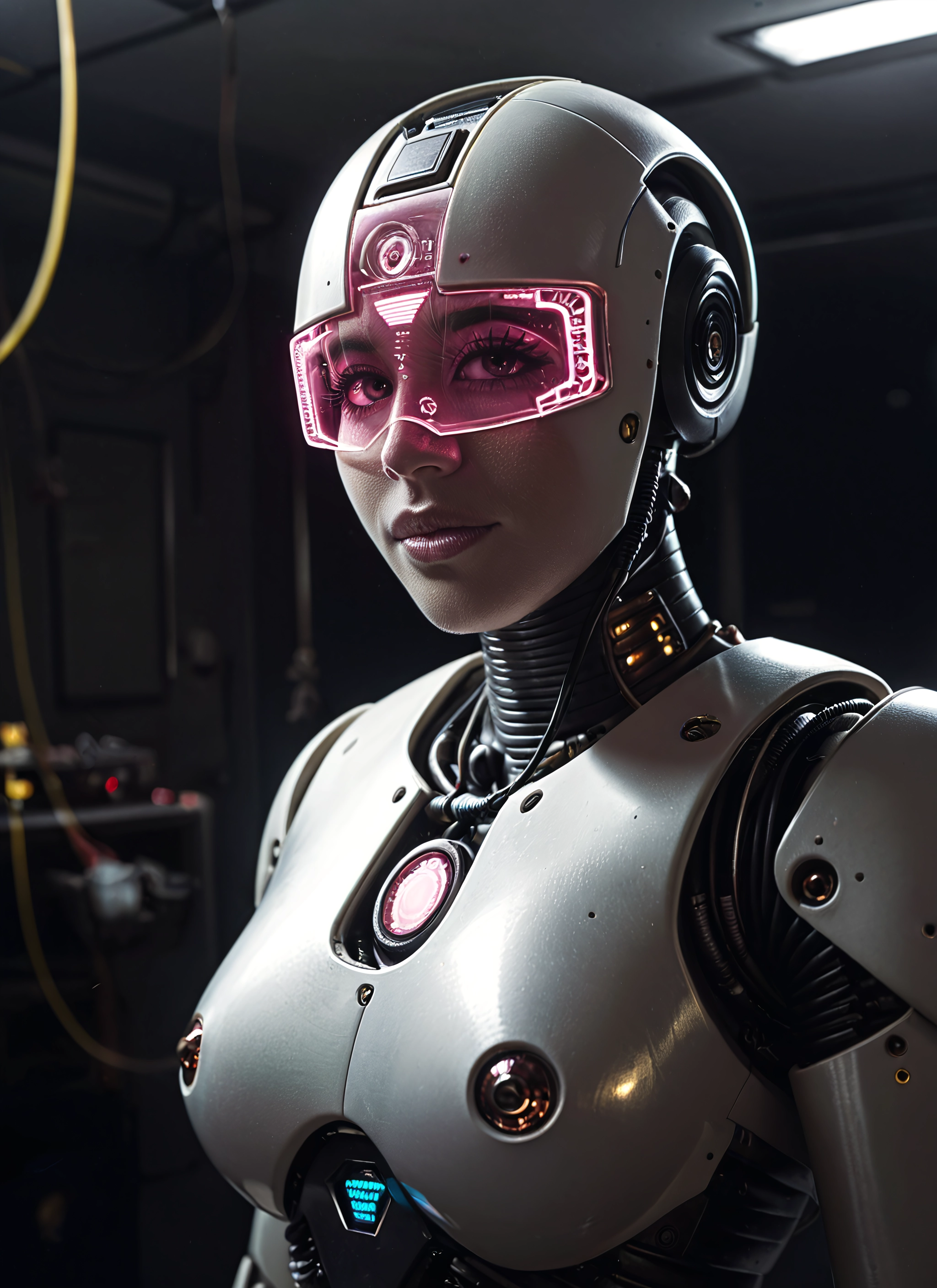1girl, solo, visor, upper body, lips, science fiction · Yamete.gg