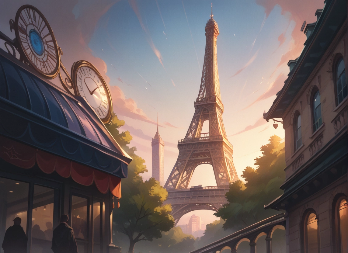 scenery, tree, sky, clock, cloud, tower