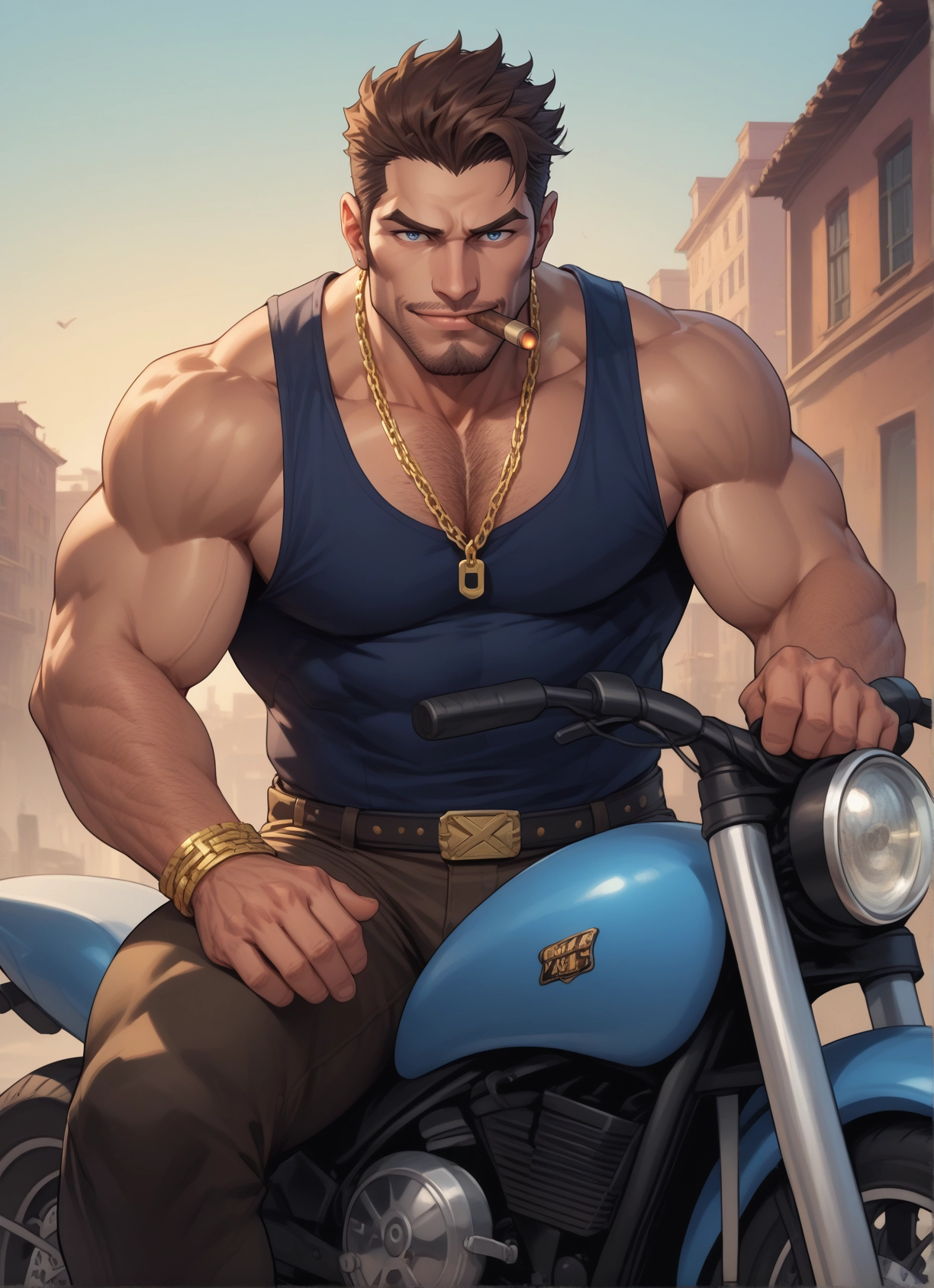 bara, male focus, 1boy, muscular, muscular male, solo · Yamete.gg