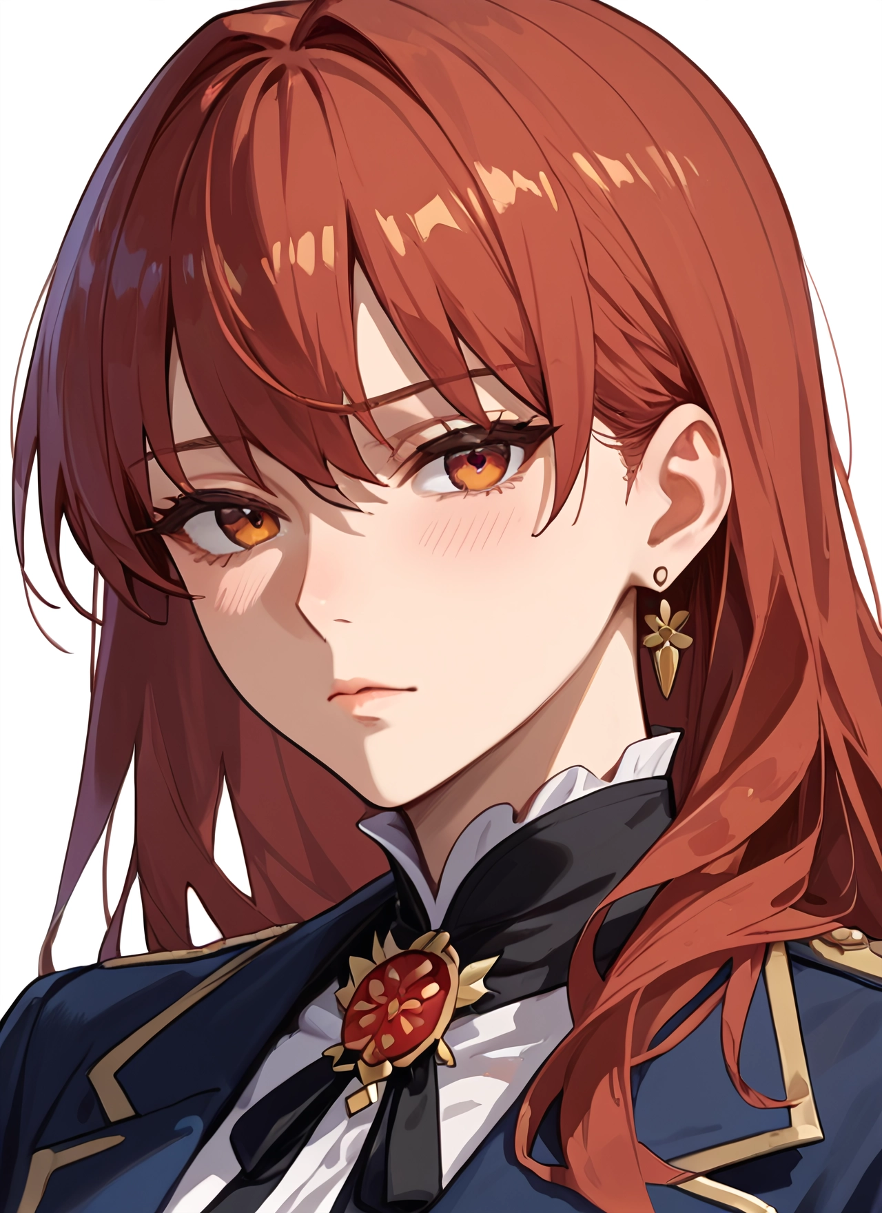 1girl, solo, jewelry, earrings, white background, looking at viewer · Yamete.gg