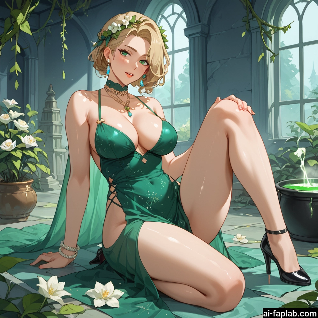 breasts, 1girl, dress, jewelry, high heels, large breasts · Yamete.gg