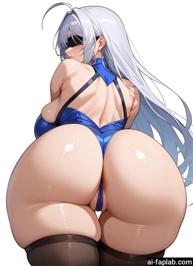 1girl, ass, long hair, breasts, blindfold, thighhighs