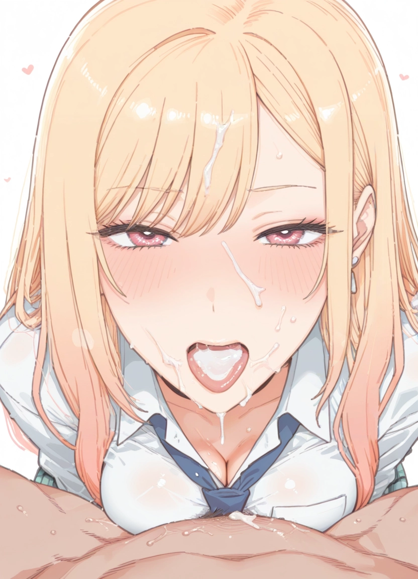 1girl, kitagawa marin, cum, cum in mouth, 1boy, blonde hair · Yamete.gg