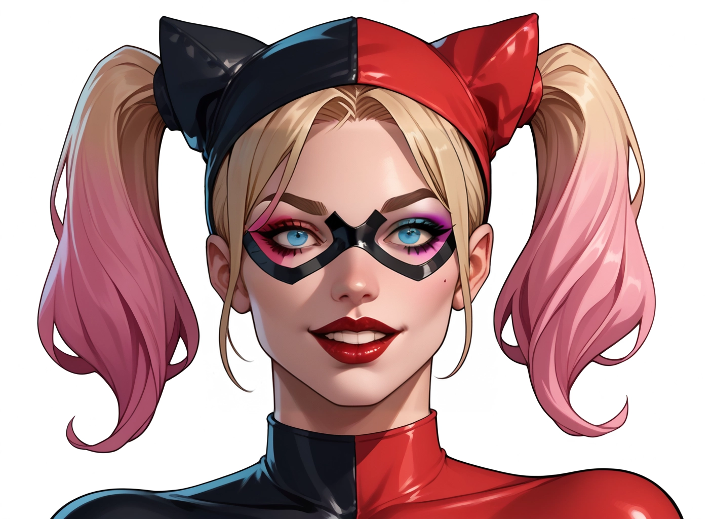 1girl, solo, twintails, blonde hair, blue eyes, mask · Yamete.gg