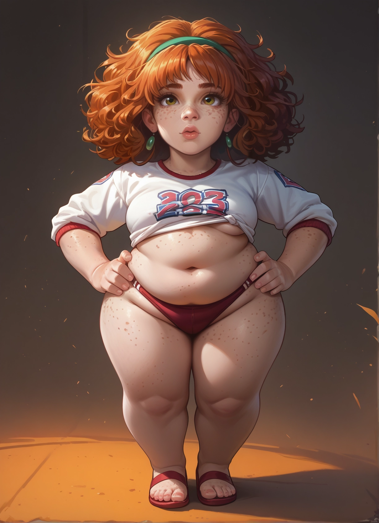1girl, solo, freckles, jewelry, breasts, earrings · Yamete.gg