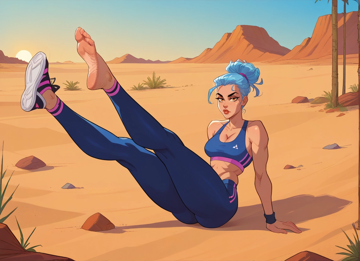 1girl, breasts, feet, blue hair, soles, shoes · Yamete.gg