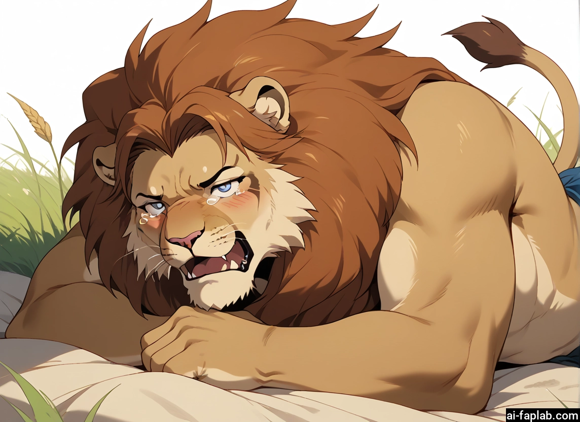 bara, furry, 1boy, male focus, animal ears, lion ears · Yamete.gg