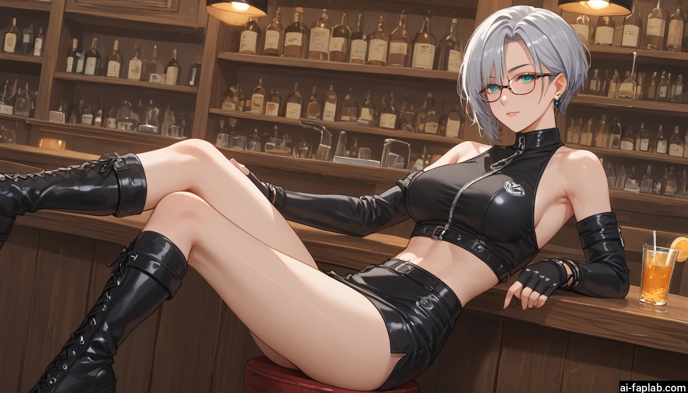 1girl, breasts, glasses, boots, gloves, solo · Yamete.gg