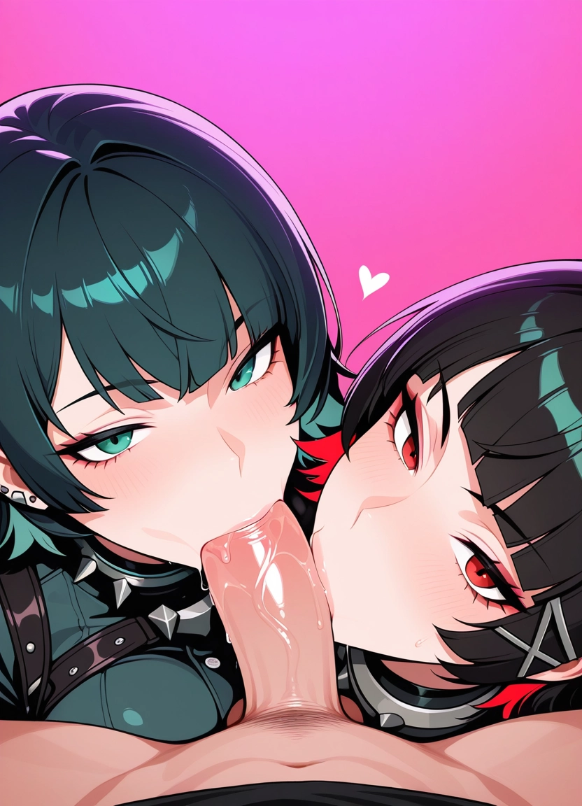 multiple girls, 1boy, 2girls, penis, oral, fellatio · Yamete.gg