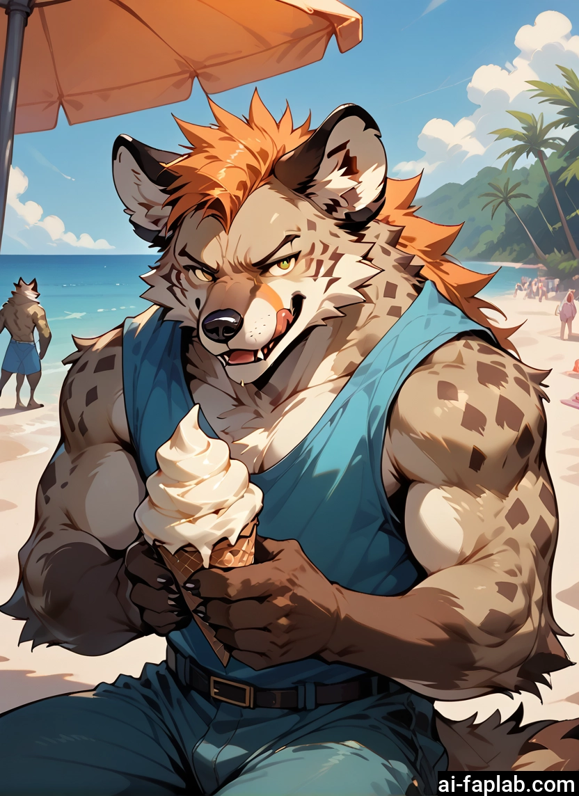 bara, furry, muscular, food, furry male, animal ears
